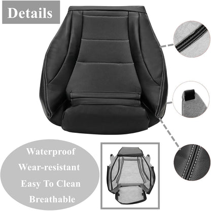 ATUOTPO Mercedes Benz C-Driver Side Bottom Black Leather Seat Cover-1 pc Black
