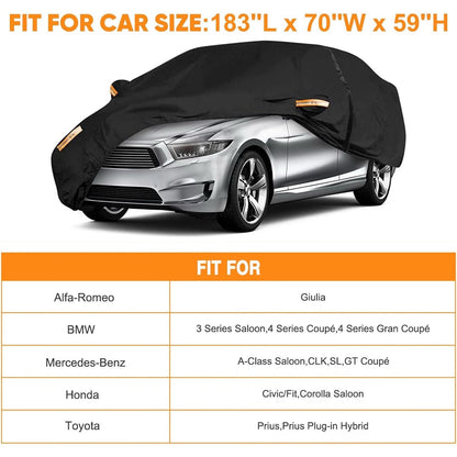 NEVERLAND Car Cover Waterproof All Weather for Sedan 183''L x 70''W x 59''H