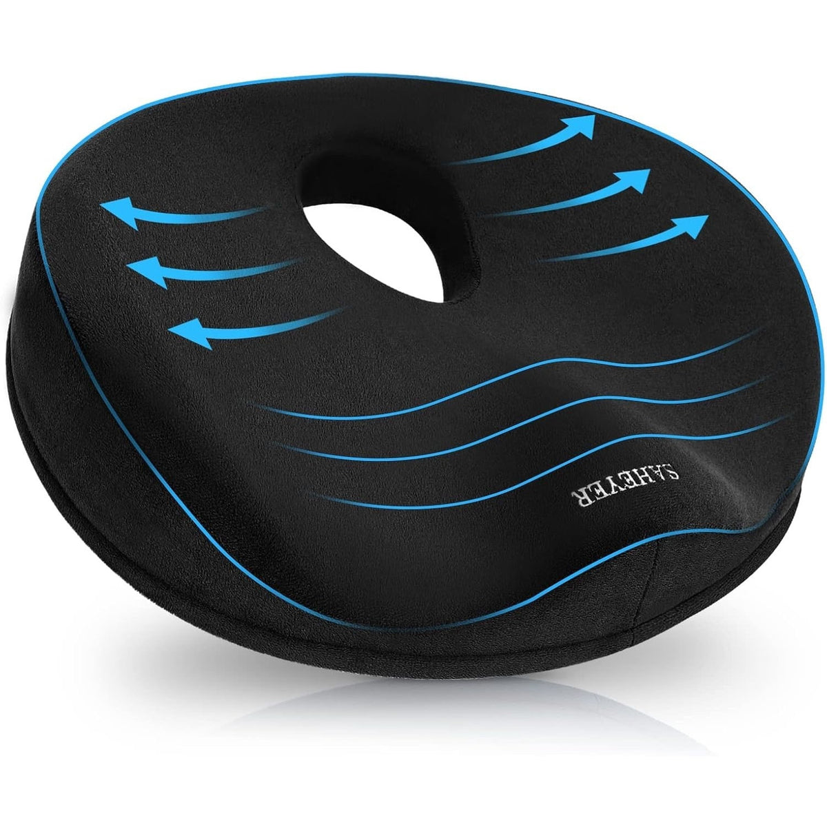 Donut Pillow for Tailbone Pain Relief and Hemorrhoids, Memory Foam Donut,Black