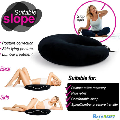 BBL Pillow After Surgery for Butt Sleeping Sitting Driving Donut Hemorrho(Black)