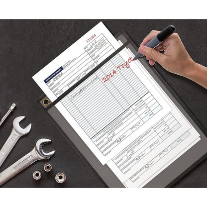 Better Office Products Shop Ticket Holders, 9 X 12 Inches, Both Sides Clear, Stitched Black