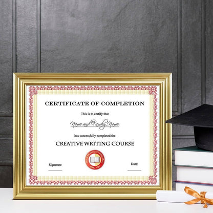 Memory Island 8.5x11 Diploma Document Frames,Real Glass Fronts, 4 Pack GOLD
