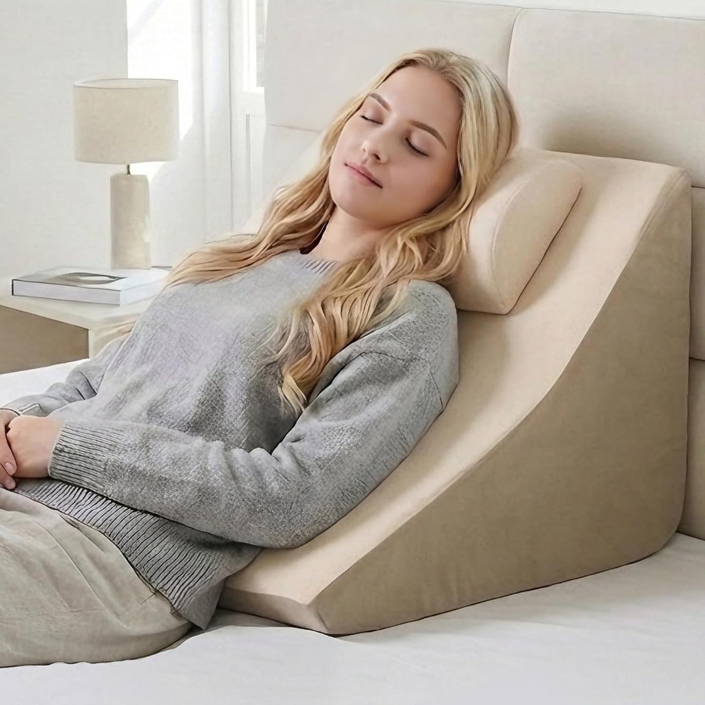 Vekkia 21” Back Rest Pillow With Dual-Layer Foam For Reclining And Sitting