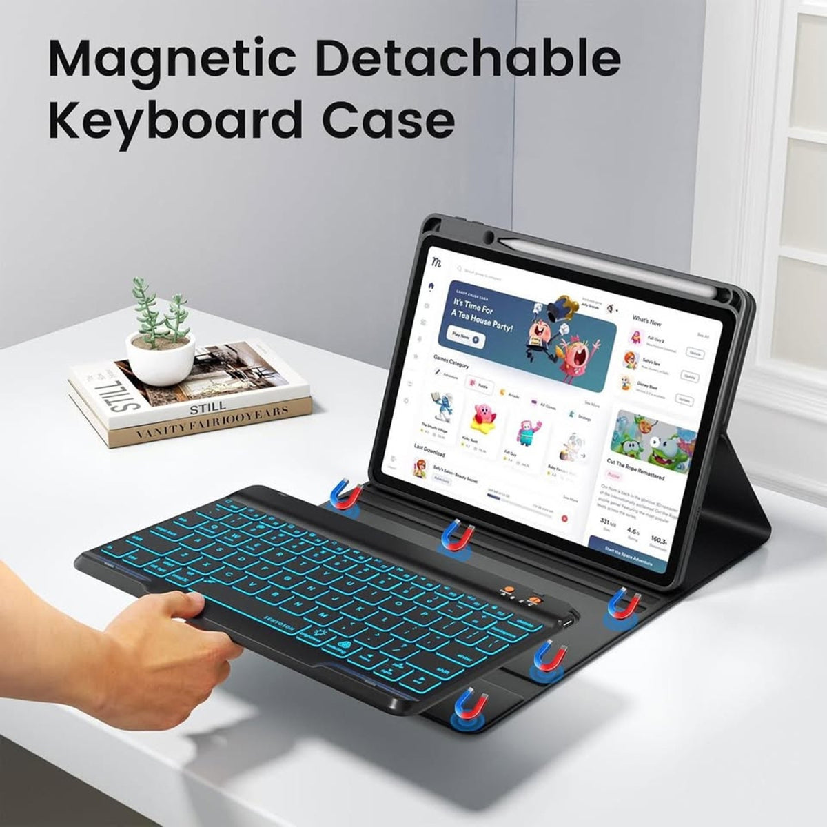 BLUTLOTUS Keyboard Case For IPad Air 11-Inch(M2 2024)/10.9-Inch Air 5th 4t-Black