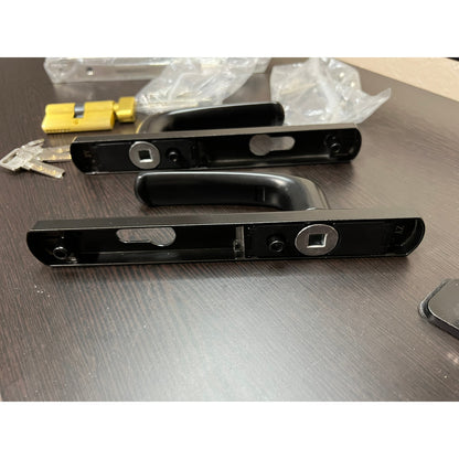 LALAFINA Storm Door Mortise Lock Set, Black Replacement Handle with Key-BLACK