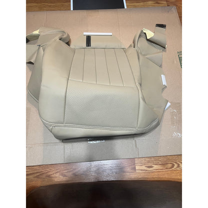 GXARTS Tan#KC Leather Driver Side Bottom Seat Cover Perforated Replacement(1pcs)