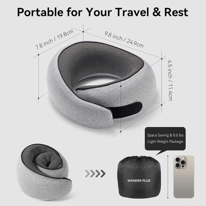 WANDER+ Memory Foam Travel Neck Pillow - Purple