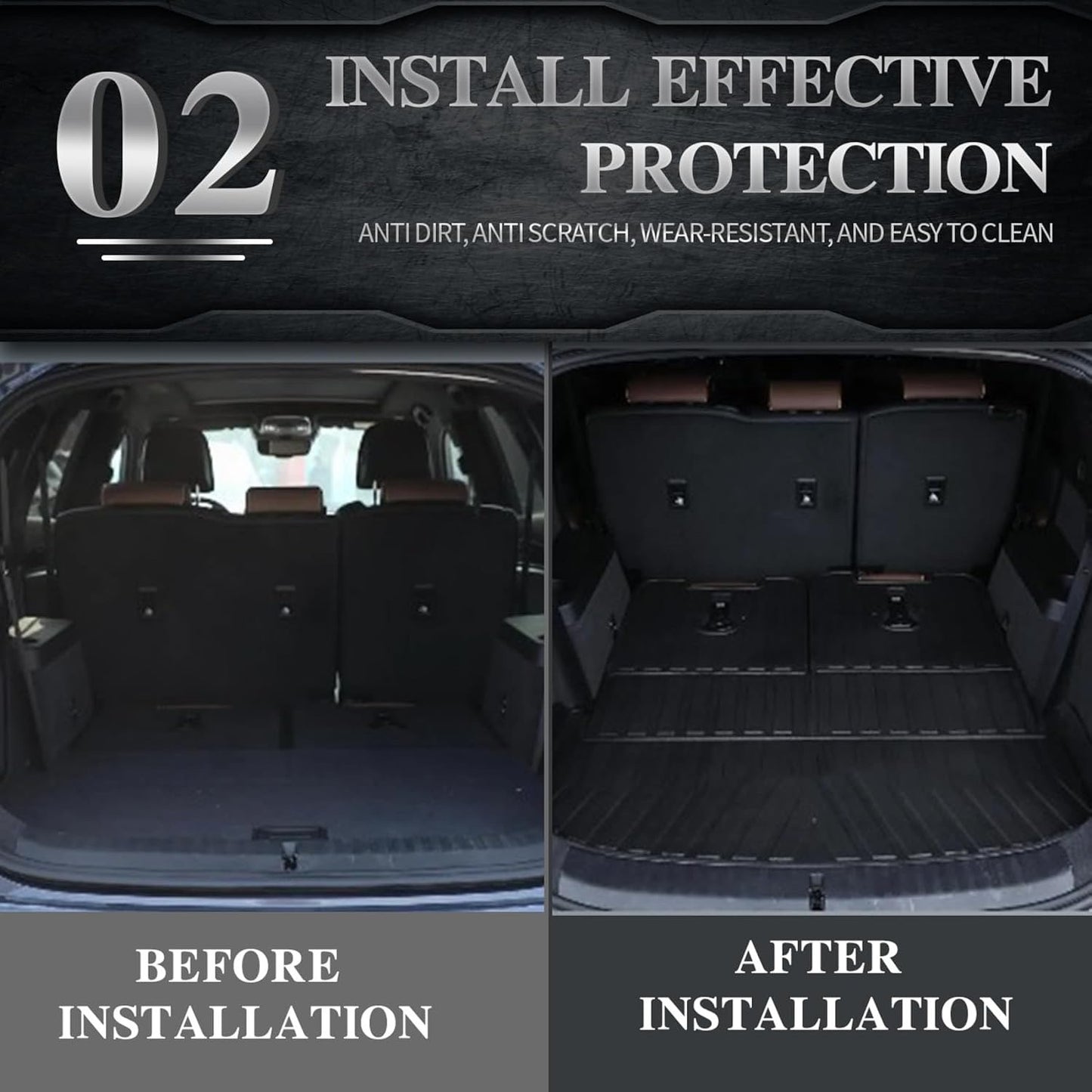Actkill Cargo Mat & Backrest Mats Fit For 2011-2019 Ford Explorer(Only For Upper