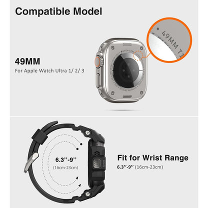 ULTIMAL Rugged Case With Band For Apple Watch 49mm,Compatible With Black, 49mm