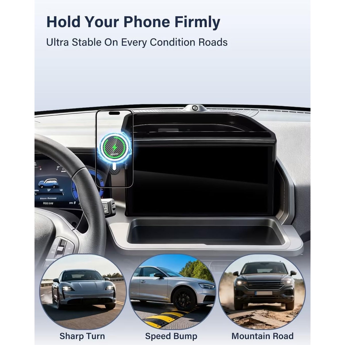 PZK Wireless Car Phone Holder For 2025 2026 Ford Bronco Sport Accessories
