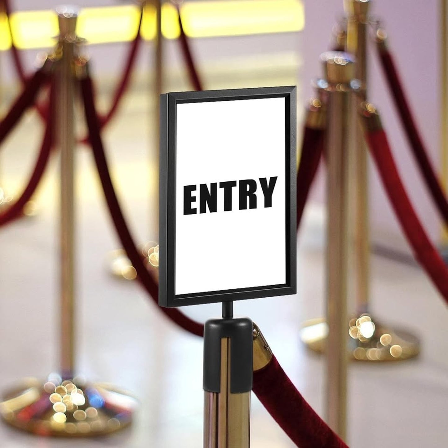 Jecery 1 Pc Stanchion Sign Holder Frame Portrait Top Stand Poster Display