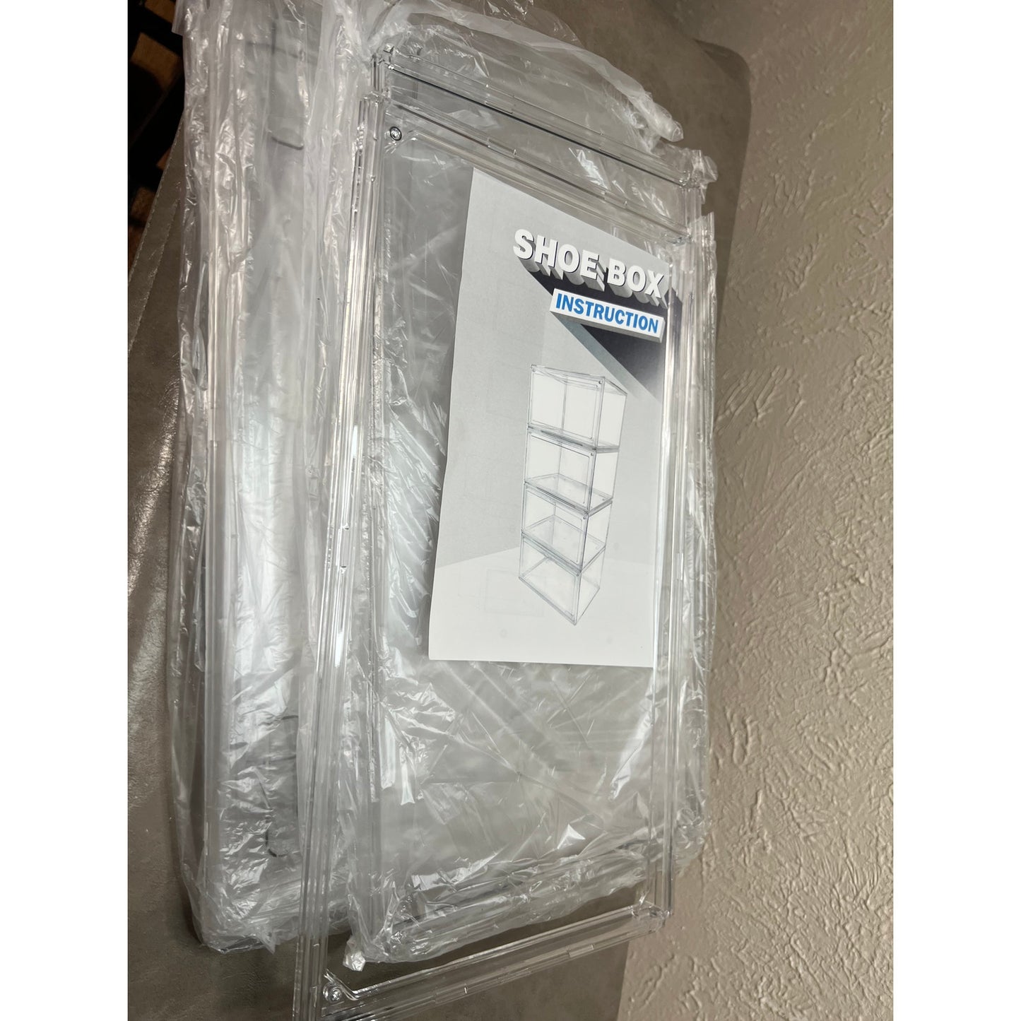 HIYOHIYO Acrylic Clear Shoe Storage Boxes Stackable For High-En-Size 14 (1-Pack)