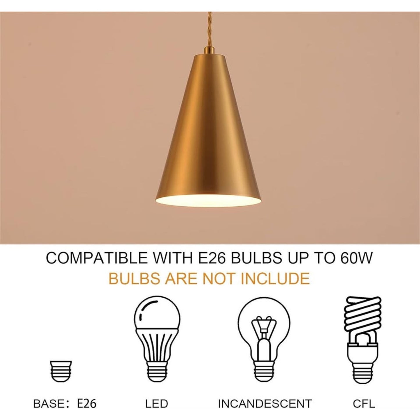 Dijiahua Brass Pendant Lights Kitchen Island,Gold Dining Room Light FixturesOver