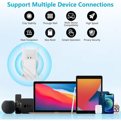 2025 1.2Gbps WiFi Extender Signal Booster, Up To 12880 Sq. Ft, Dual Band 5GHz/