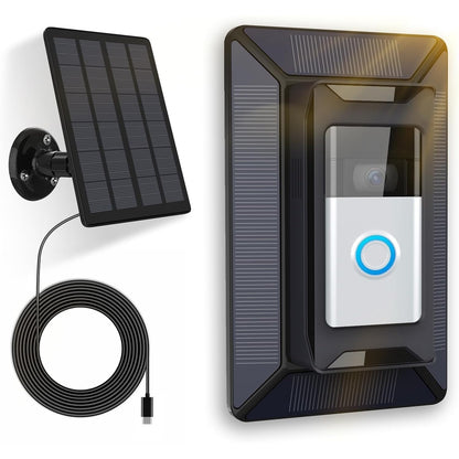 Solar Charger For Ring Doorbell, 2-In-1 With Mount Stand, Compatible With Ring