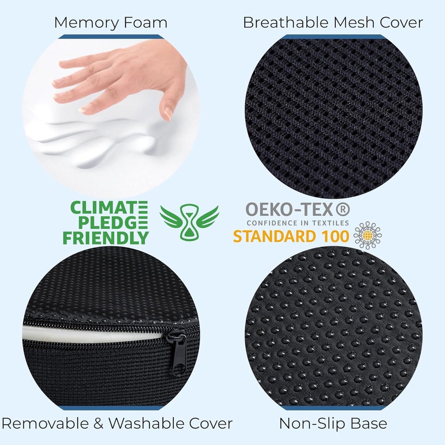 5 STARS UNITED Donut Pillow Hemorrhoid Tailbone Cushion–Large CushioN,Black Mesh
