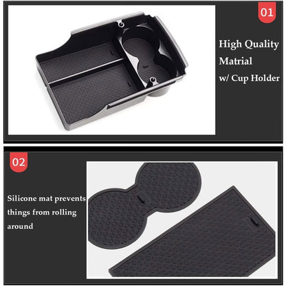Jaronx Compatible With Tesla Model X/S Center Console Organizer, Armrest Storage Box+Cup Holder, For Tesla Model S/X Accessories 2016 2017 2018 2019 2020 2021.