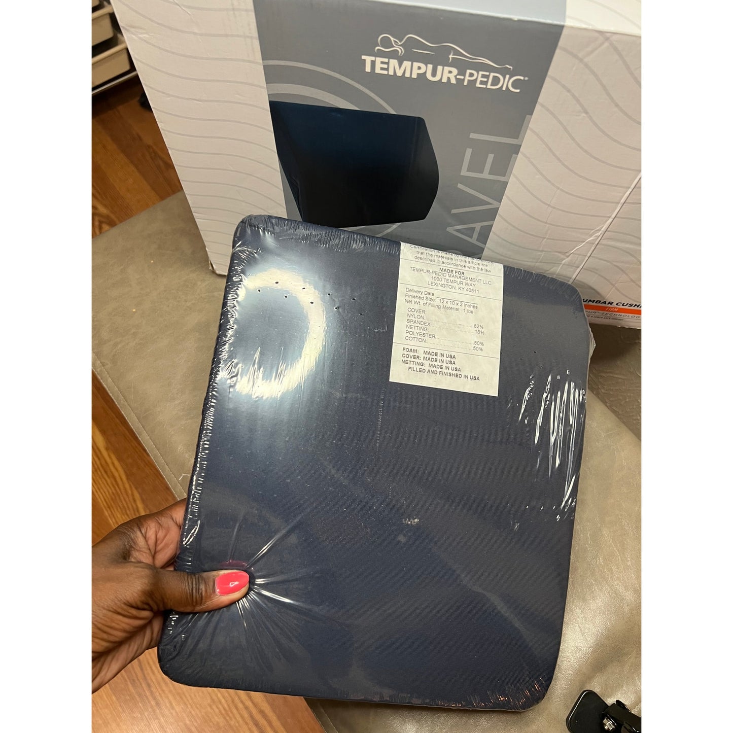 Tempur-Pedic Lumbar Cushion, Travel Size - BLUE