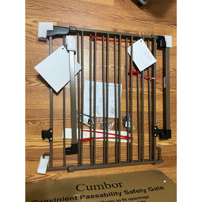 Cumbor 29.2–43" Baby Gate for Stairs, Hardware Mounted (Drill Required) (Brown)