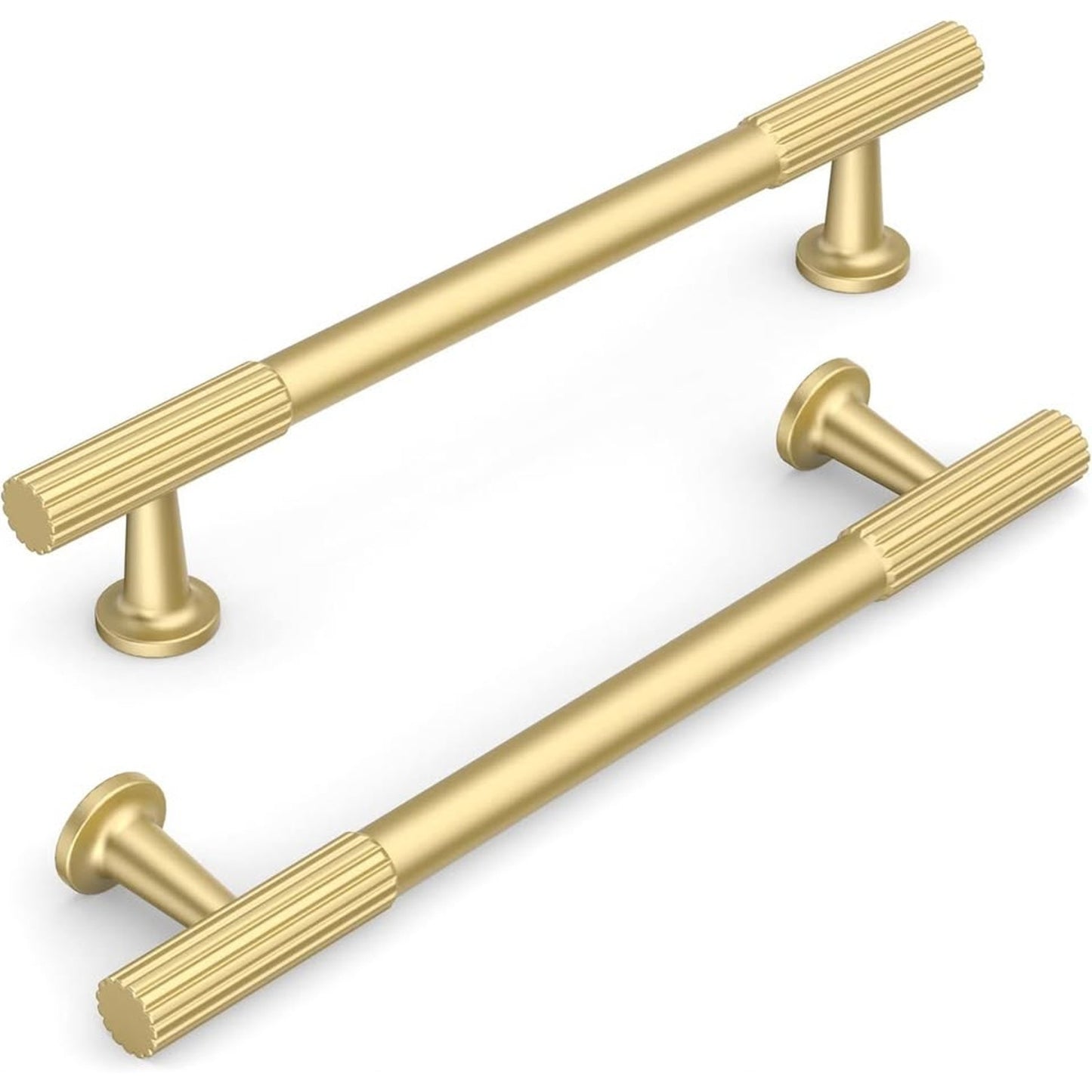 KNOKLOCK 10 Pack 5 Inch(128mm) Kitchen Cabinet Handles Brushed Gold Cabinet-GOLD