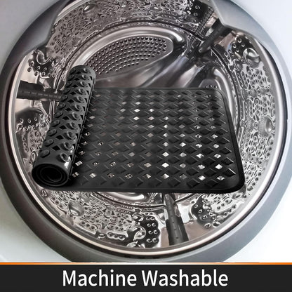 Yimobra Square Shower Mat Non Slip, Super Strong Suction Cups, 21"X21",Black