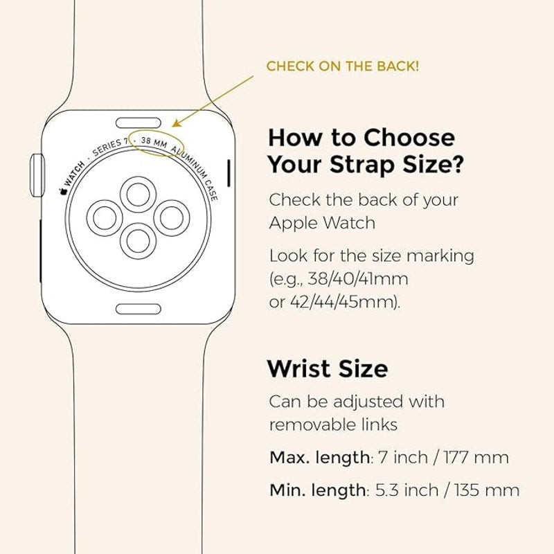 My Pretty Strap- Compatible Apple Watch Band - Stainless Steel IWatch Strap For Women - Adjustable Strap (5.3" - 7") - Series 1-10, SE & Ultra (38/40 41/42/44/45/49) - Gold Gemina.