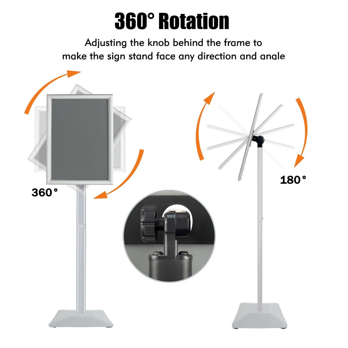 Golemas Sign Stand For Display, 11lbs Integrated Rod Heavy Duty Pedestal Floor Signage Stand Holder, For Outdoor Or Indoor Advertising (8.5 X 11, Silver)