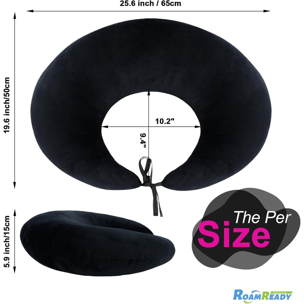 BBL Pillow After Surgery for Butt Sleeping Sitting Driving Donut Hemorrho(Black)
