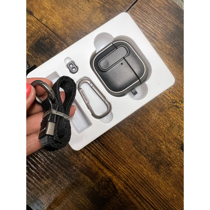MAGEASY Design For AirPods 4 Case Cover - Rugged AirPods 4 Case With-Metal Black