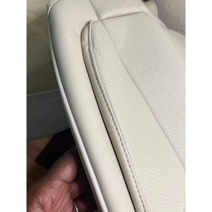 2 Pack Leather Front Car Seat Cover Bottom Only, Anti-Slip Padded Seat Cushion, Full Wrap Seat Protector With Storage Function Universal Fit For Most Cars, SUV, Pick-Up Trucks (-2 pc Light Beige)
