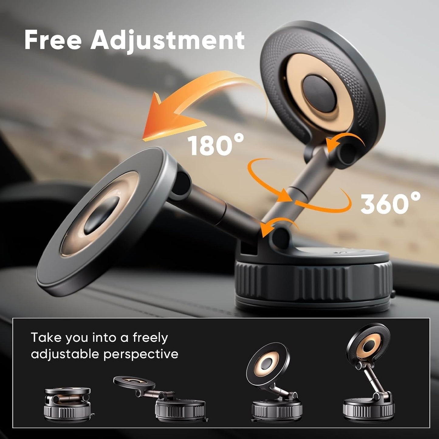 Magnetic Phone Holder For Car [120+ LB Strongest Suction & 2800gf Strongest Mag