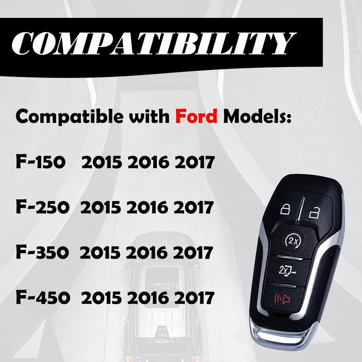 MechanMagic Key Fob Replacement Compatible For Ford F-150 F-250 F-350 F-450