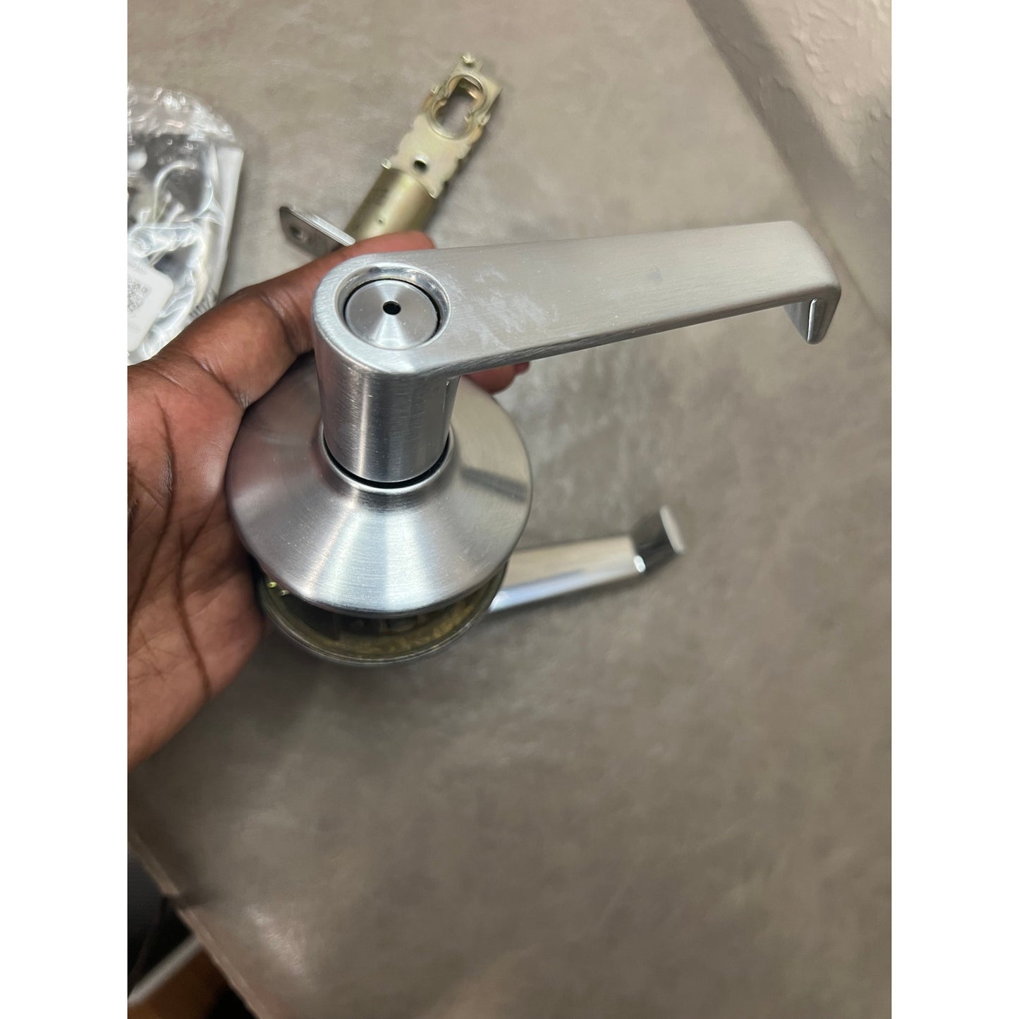 Schlage F40 ELA 626 Elan Door Lever, Bed & Bath Privacy Lock, Satin Chrome