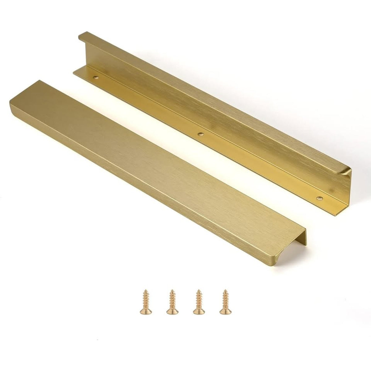 Satanga Edge Finger Pulls For Cabinet Kitchen Drawer Knobs Low Profile Door-Gold