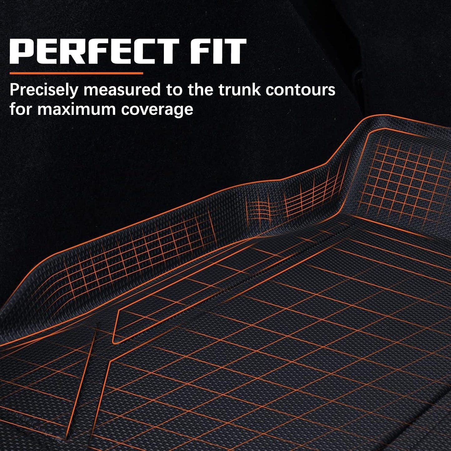 Cargo Liner For 2023 2024 2025 2026 Honda Accord (Include Hybrid) All Weather Protection TPE Rear Cargo Tray Trunk Mats For Honda Accord Interior Accessories, Odorless Anti-Slip, Black.