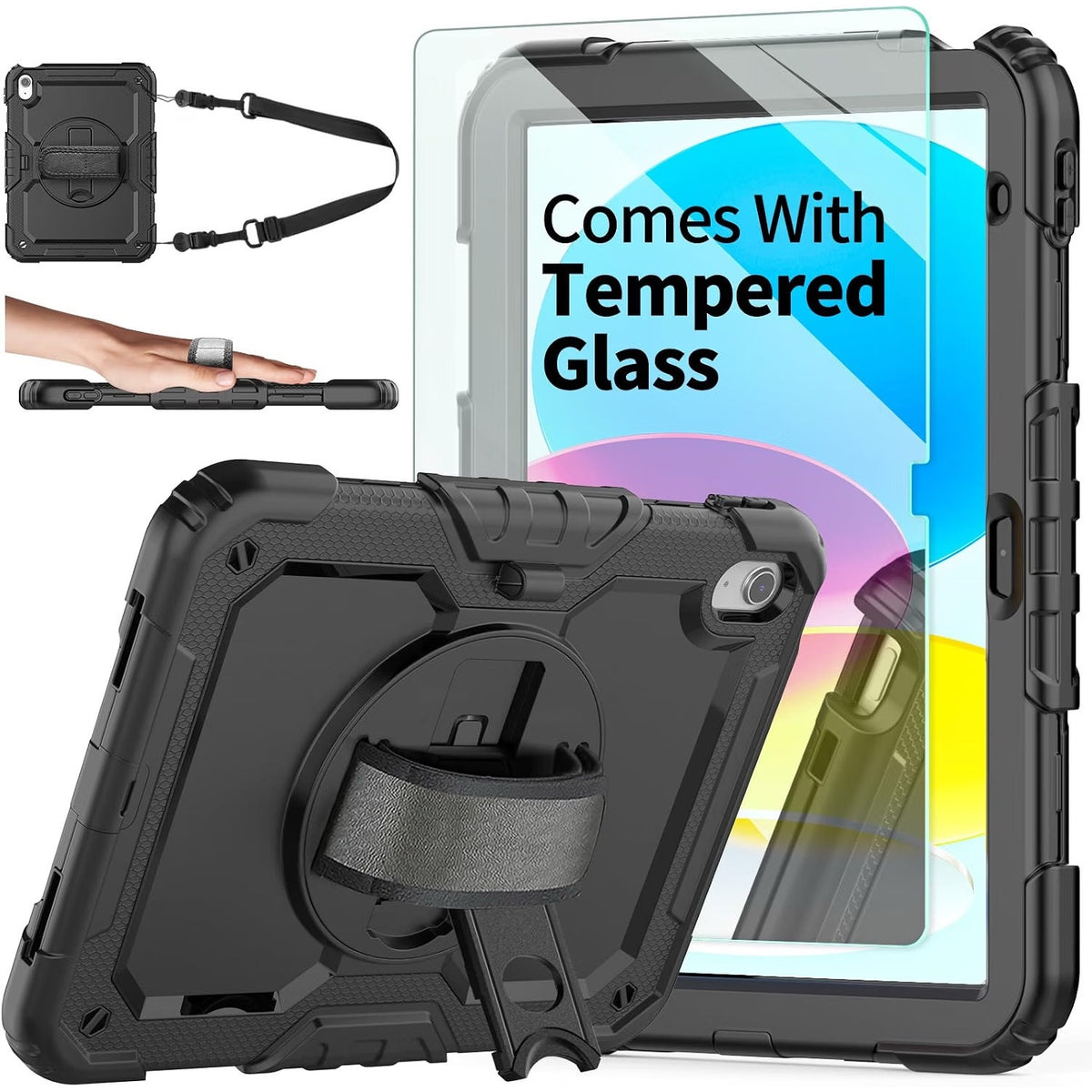 Ambison Case For IPad (A16) 11th/10th Generation 11''/10.9'' 2025/2022 (Black)