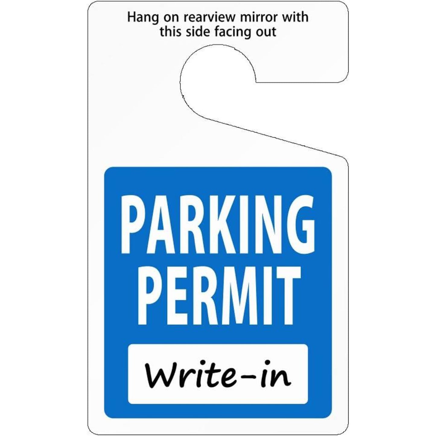 SmartSign (Pack Of 50) Write-In Parking Permit Hang Tag | 5 X 3 Inch 35 Mil Plastic