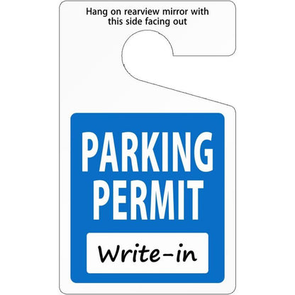 SmartSign (Pack Of 50) Write-In Parking Permit Hang Tag | 5 X 3 Inch 35 Mil Plastic