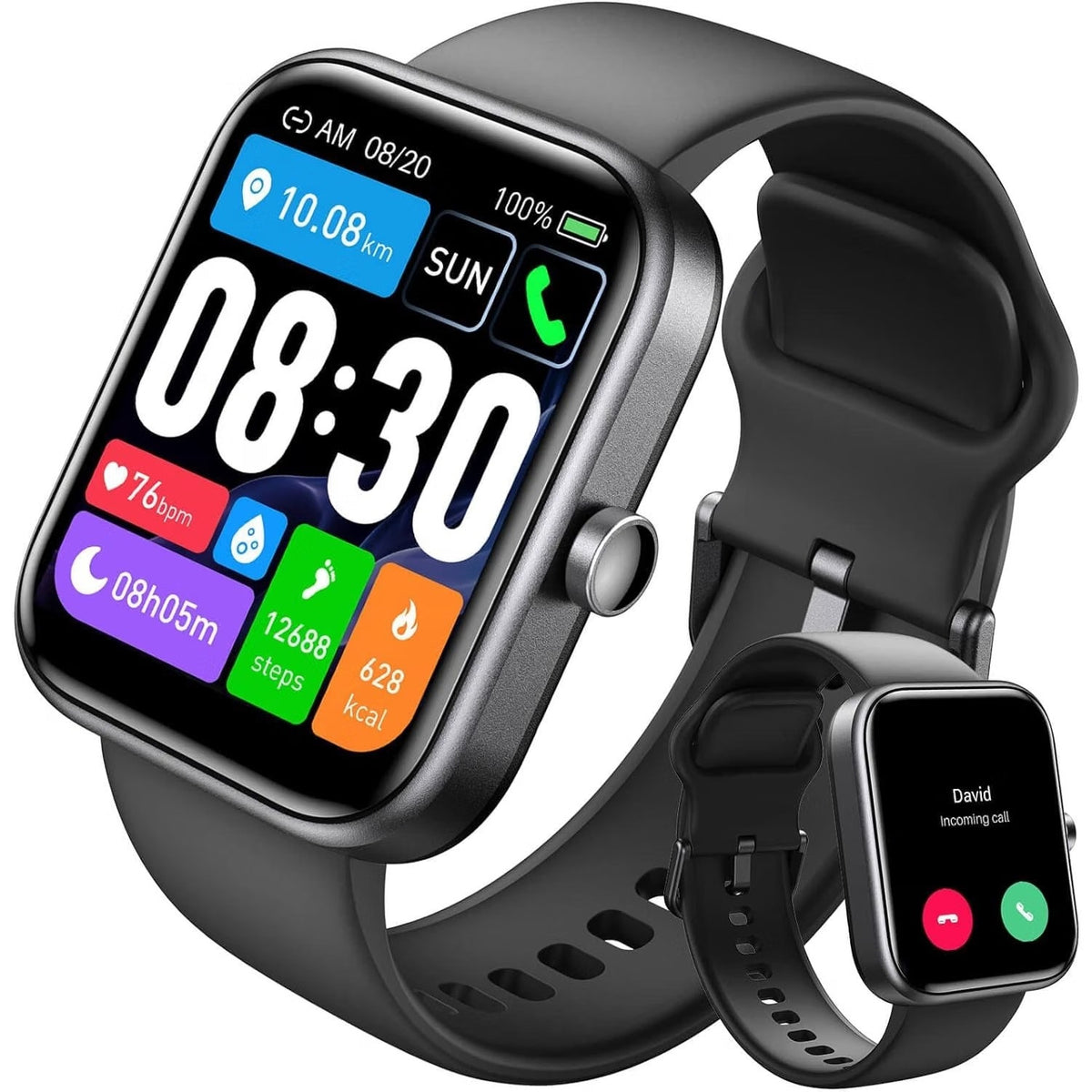 TOZO Smart Watch For Men Women For IPhone&Android, 1.83" Fitness Tracker-Black