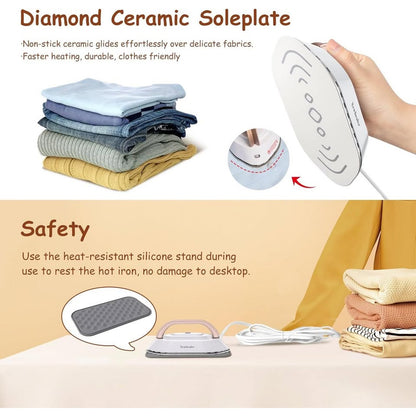 Newbealer Travel Iron With Dual Voltage - 120V/220V Lightweight Dry IronNo Steam