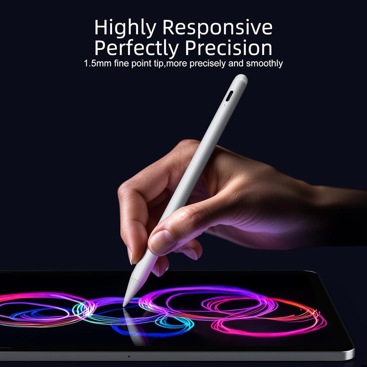 Stylus Pen For IPad 6th-11th Generation-2X Fast Charge Active Pencil Compatible With 2018-2025 Apple IPad Pro 11"/12.9"/M4, IPad Air 3/4/5/M2/M3,IPad Mini 5/6 Gen-White (Copy) (Copy) (Copy)
