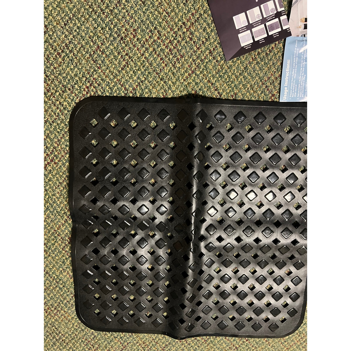 Yimobra Square Shower Mat Non Slip, Super Strong Suction Cups, 21"X21",Black