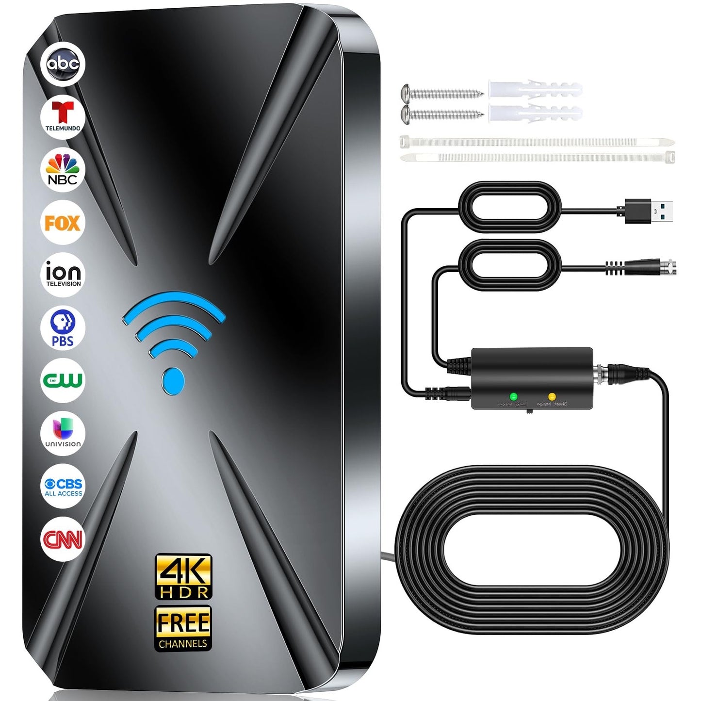2026 Indoor TV Antenna, Long Range TV Antenna For Smart TV -38FT Coax Cable