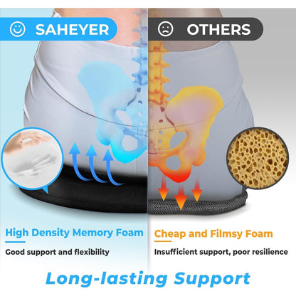 Donut Pillow for Tailbone Pain Relief and Hemorrhoids, Memory Foam Donut,Black