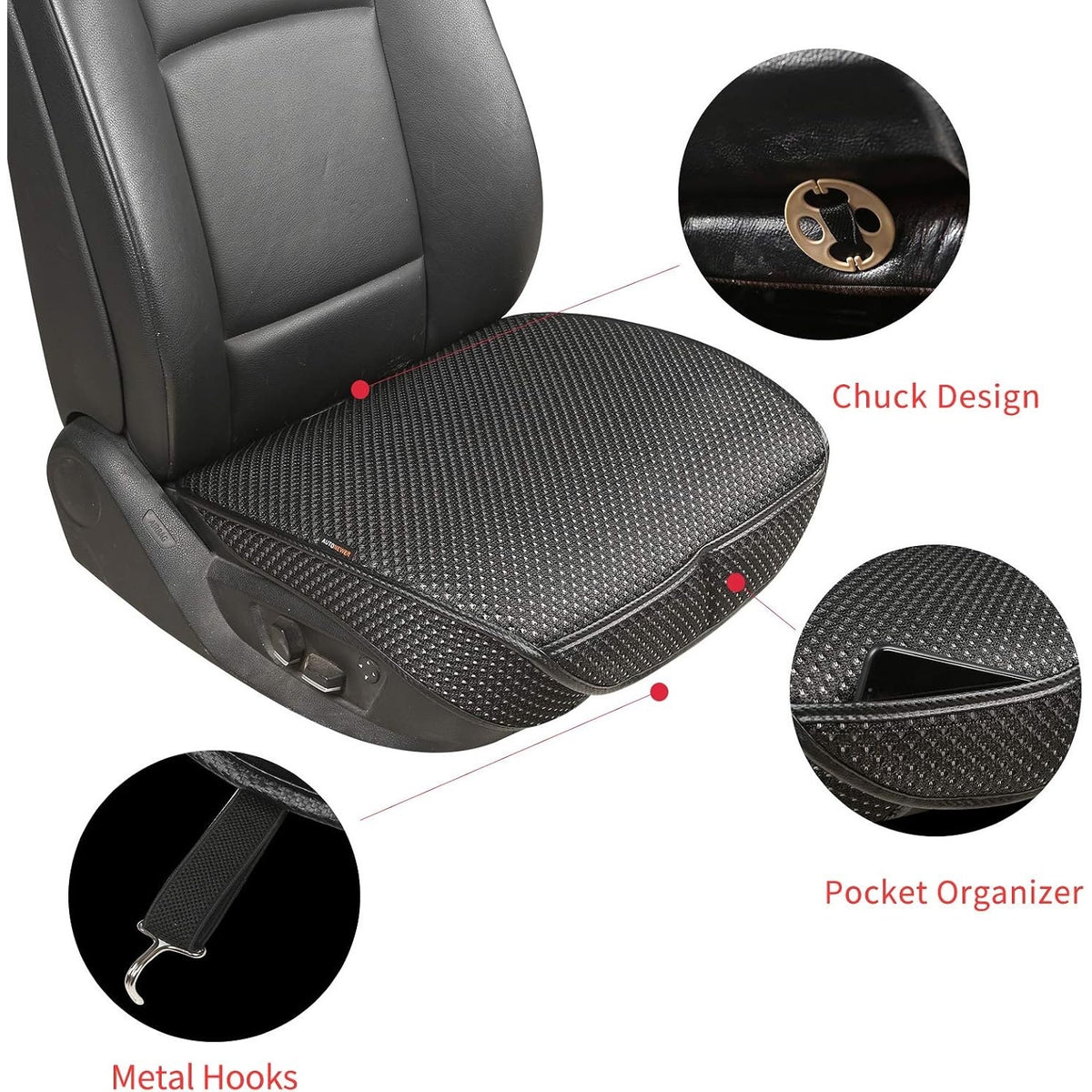 Auto Newer 2 PCS Breathable Universal Four Seasons Car Seat Cover(Black+Grey)2pc