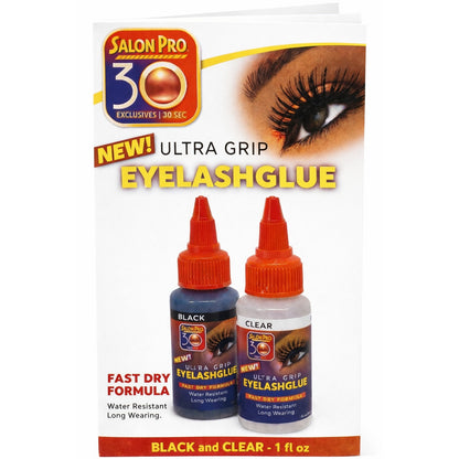 Salon Pro 30 Second Eyelash Glue 12 Bottles for Strip Lashes 1 Fl. oz ea (Clear)