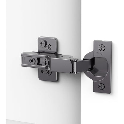 Chibery 7 Pack Frameless Half Overlay Soft Close Concealed Hinges,Black Titanium