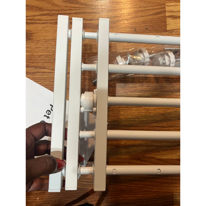 Malier Dog Gate With A Small Door, Extra Wide All Metal Short Dog Gate Pet Gate For Stairs, 10'' Tall Pressure Mount Easy Step Over Puppy Gate Low Gate For Doorways.
