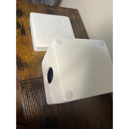 Hymmah Tray Tissue Box Cover Holder Unique Cube Design Tissue Dispenser-White