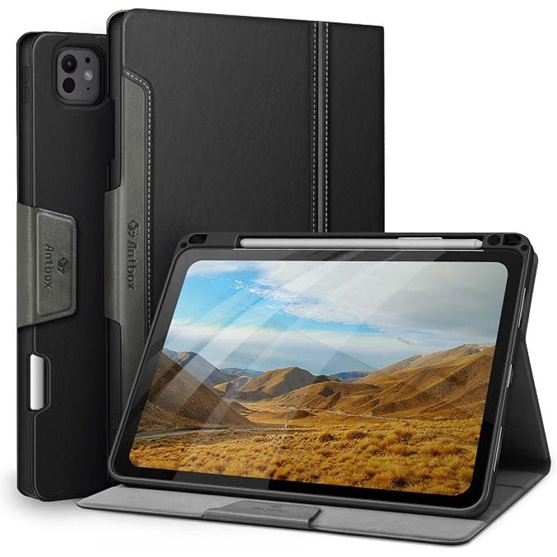 Antbox For IPad Pro 11 Inch Case M5 2025/M4 2024, Built-In Pencil Holder-Black